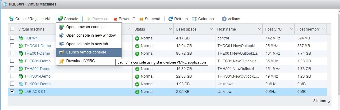 پیاده سازی سیسکو ACS در ESXi