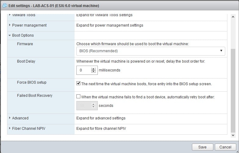 پیاده سازی سیسکو ACS در ESXi