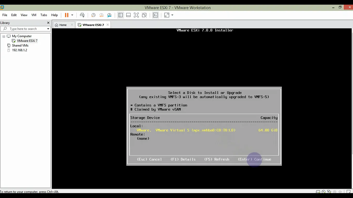 آموزش تصویری نصب VMware ESXi 7