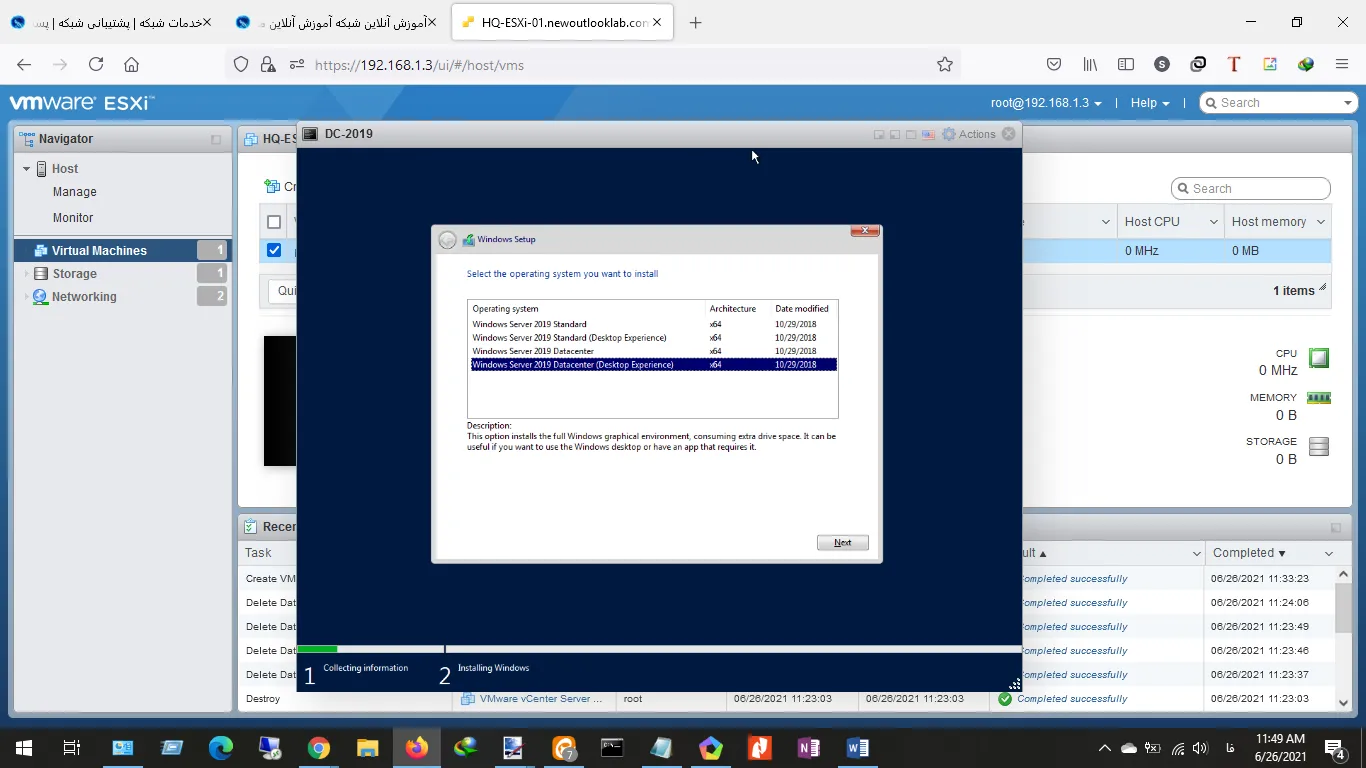 Installing Windows Server 2019